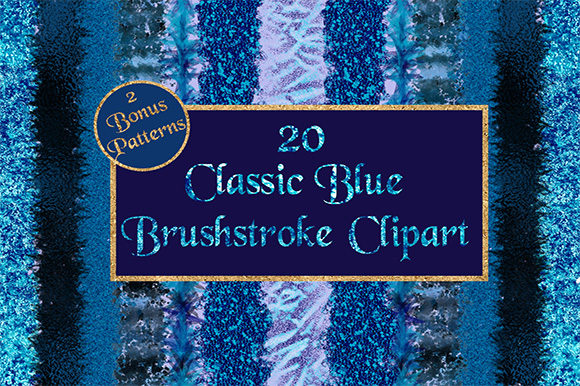 Classic Blue Brushstroke Clipart Bonus
