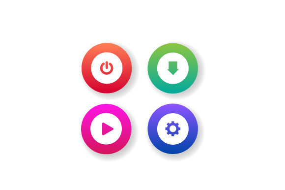 Different Colorful Web Button for Modern Design