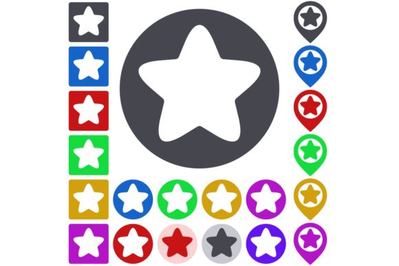 Flat Fat Star Button Set: A Versatile Design Resource for Modern Creatives