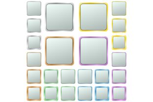 Metallic Square Button Set: A Versatile Design Asset for Digital and Print Projects